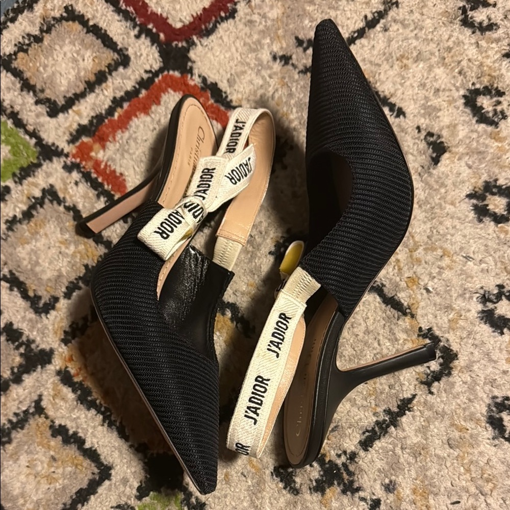 Dior Black and Cream Stiletto Heels